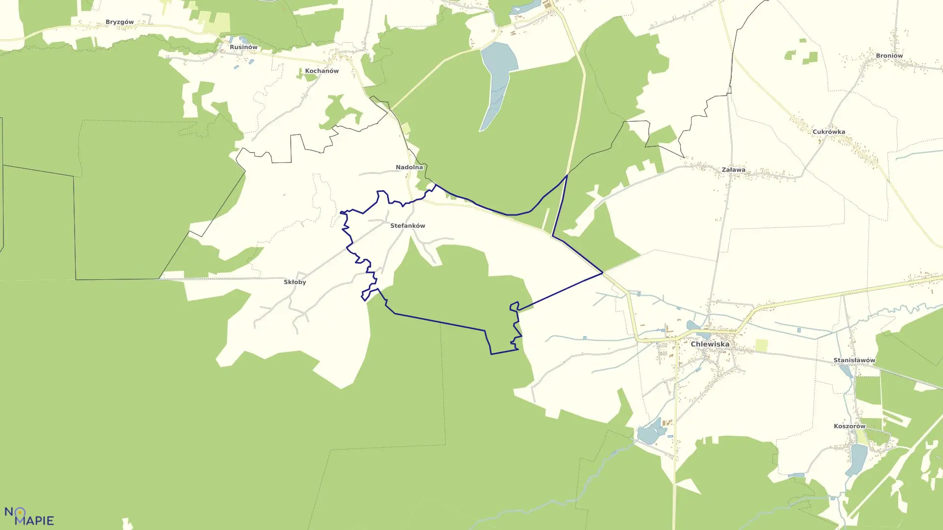 Mapa obrębu STEFANKÓW w gminie Chlewiska